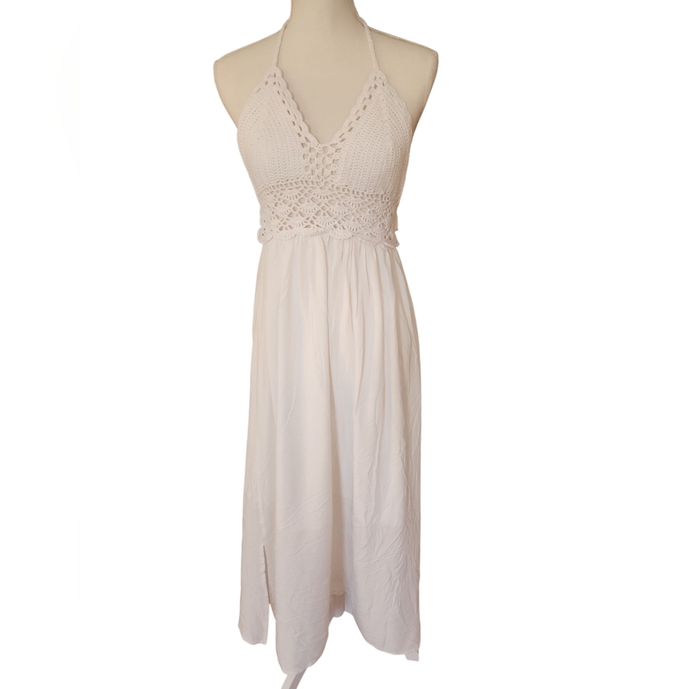 Lilbetter Crochet Boho Beach Open Back Dress Size‎ Medium